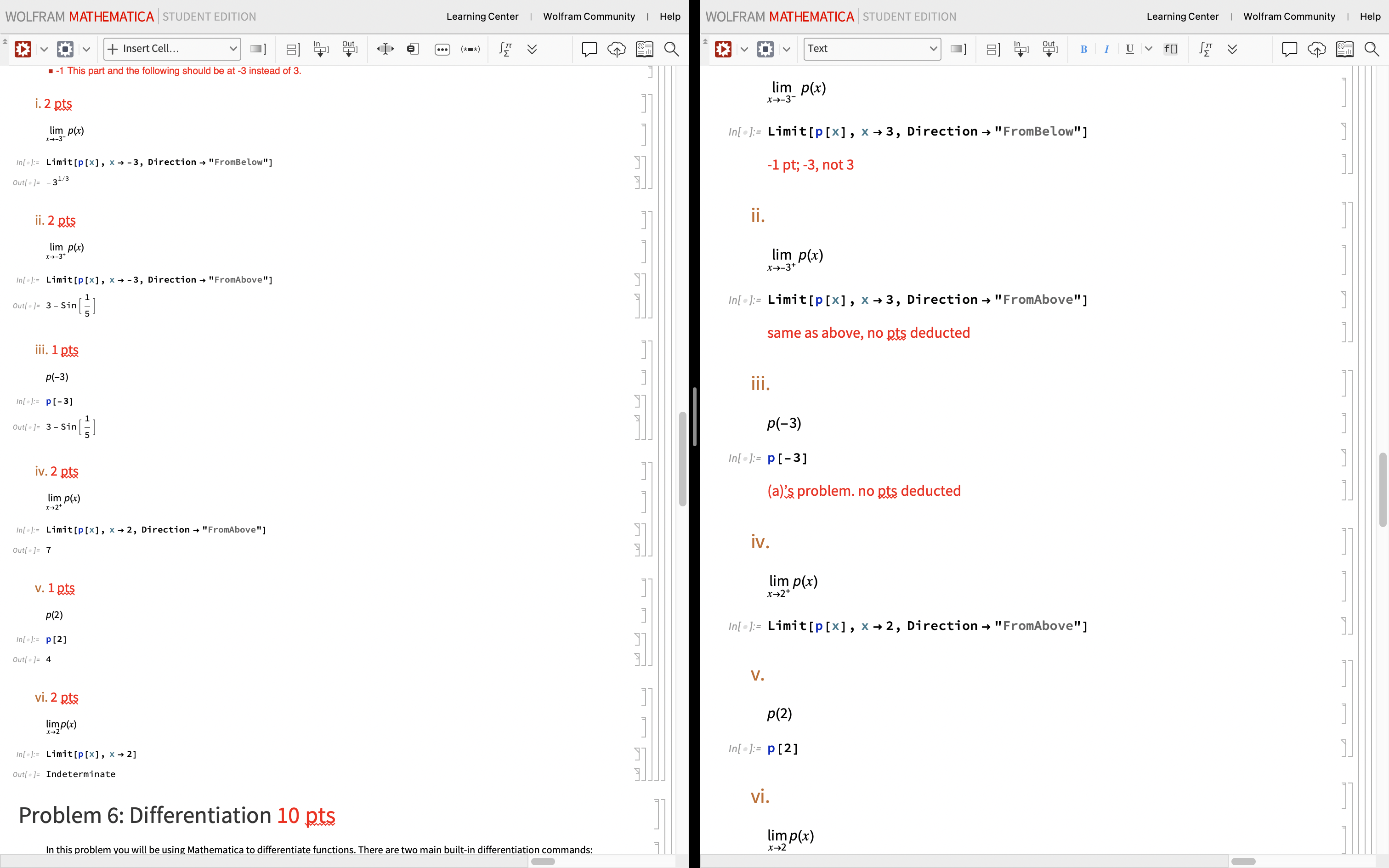 Two Mathematica notebooks side-by-side